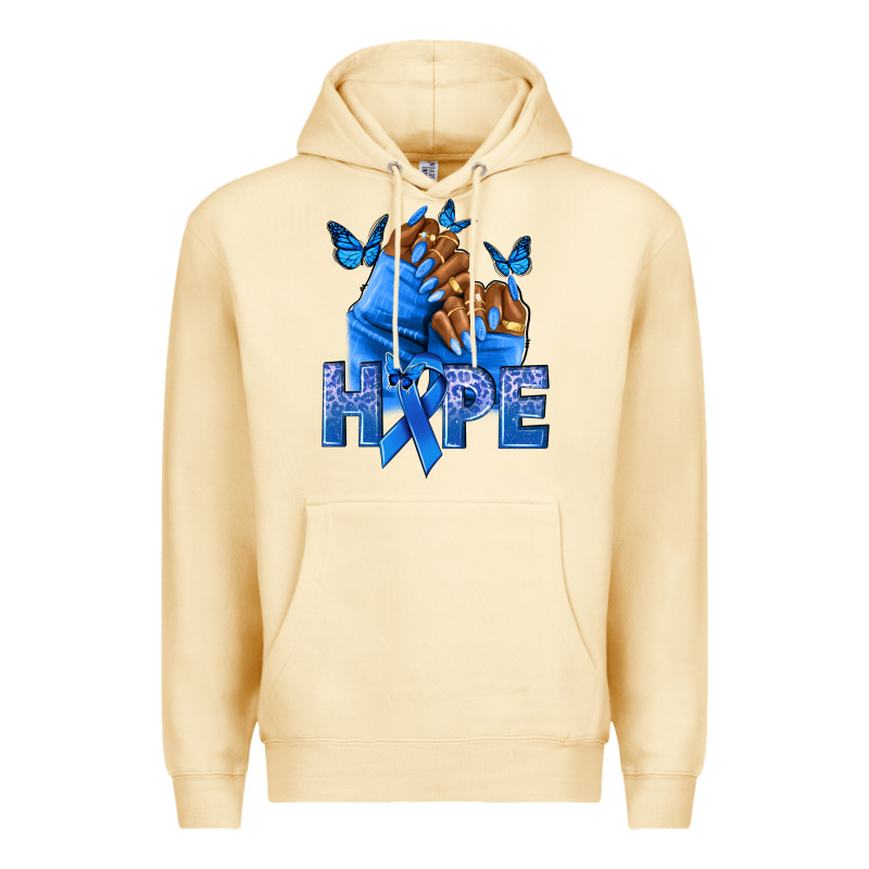 Hope Blueribboncolon Cancer Nails Premium Hoodie by NancyCooperArtShop | Teevron