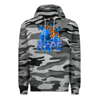 Slate Camo hope blueribboncolon cancer nails Premium Hoodie - NancyCooperArtShop