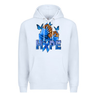 White hope blueribboncolon cancer nails Premium Hoodie - NancyCooperArtShop