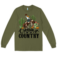 Army Green creepin it country rodeo Long Sleeve Tee - MaliasSmallBusiness
