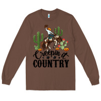 Chestnut creepin it country rodeo Long Sleeve Tee - MaliasSmallBusiness