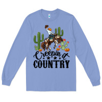 Colony Blue creepin it country rodeo Long Sleeve Tee - MaliasSmallBusiness