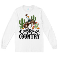 White creepin it country rodeo Long Sleeve Tee - MaliasSmallBusiness