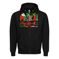 Black christmas medical assistant Zipper Hoodie - Zillion Design Studio
