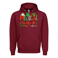 Burgundy christmas medical assistant Zipper Hoodie - Zillion Design Studio
