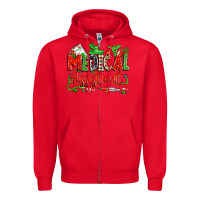 Red christmas medical assistant Zipper Hoodie - Zillion Design Studio