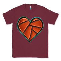 Burgundy basketball heart Classic Tee - texasbilliewilder