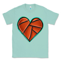 Seafoam basketball heart Classic Tee - texasbilliewilder