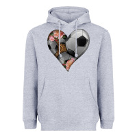 Heather Grey western soccer heart Heavyweight Hoodie - HRA Design Shop
