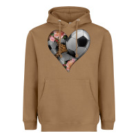 Toasted Coconut western soccer heart Heavyweight Hoodie - HRA Design Shop