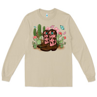 Mushroom cowboy boots with cactus Long Sleeve Tee - MaliasSmallBusiness
