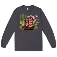 Smoke cowboy boots with cactus Long Sleeve Tee - MaliasSmallBusiness