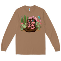 Toasted Coconut cowboy boots with cactus Long Sleeve Tee - MaliasSmallBusiness
