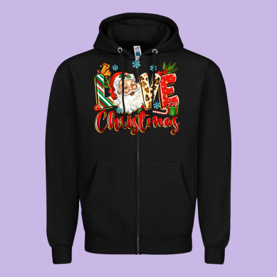 Zipper Hoodie love christmas