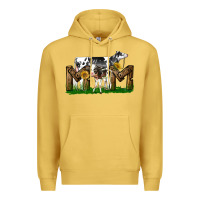 Antique Gold Western Holstein Cow And Baby Cow Mom Premium Hoodie - LillyAllenDesigns
