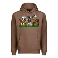 Chestnut Western Holstein Cow And Baby Cow Mom Premium Hoodie - LillyAllenDesigns