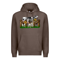 Coffee Western Holstein Cow And Baby Cow Mom Premium Hoodie - LillyAllenDesigns