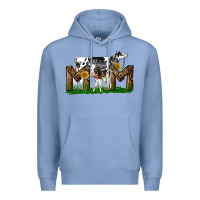 Colony Blue Western Holstein Cow And Baby Cow Mom Premium Hoodie - LillyAllenDesigns