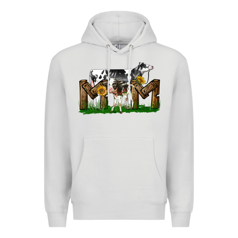 Western Holstein Cow And Baby Cow Mom Premium Hoodie by LillyAllenDesigns | Teevron