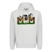 Dove Grey Western Holstein Cow And Baby Cow Mom Premium Hoodie - LillyAllenDesigns