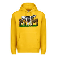 Lemon Western Holstein Cow And Baby Cow Mom Premium Hoodie - LillyAllenDesigns