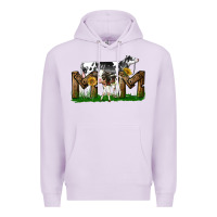 Lilac Western Holstein Cow And Baby Cow Mom Premium Hoodie - LillyAllenDesigns