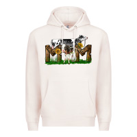 Pale Pink Western Holstein Cow And Baby Cow Mom Premium Hoodie - LillyAllenDesigns