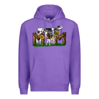 Purple Western Holstein Cow And Baby Cow Mom Premium Hoodie - LillyAllenDesigns