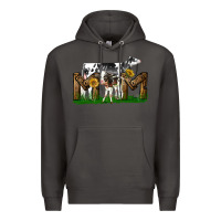 Smoke Western Holstein Cow And Baby Cow Mom Premium Hoodie - LillyAllenDesigns