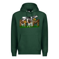 Sports Green Western Holstein Cow And Baby Cow Mom Premium Hoodie - LillyAllenDesigns