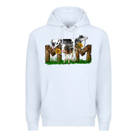 White Western Holstein Cow And Baby Cow Mom Premium Hoodie - LillyAllenDesigns
