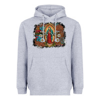 Heather Grey virgin mary Heavyweight Hoodie - SublimationCraftShop