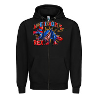 Black Amerisaurus rex Zipper Hoodie - texasbilliewilder