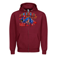 Burgundy Amerisaurus rex Zipper Hoodie - texasbilliewilder