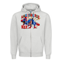 Dove Grey Amerisaurus rex Zipper Hoodie - texasbilliewilder