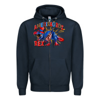 Navy Amerisaurus rex Zipper Hoodie - texasbilliewilder
