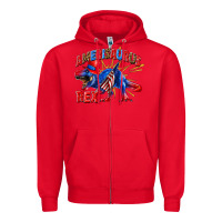 Red Amerisaurus rex Zipper Hoodie - texasbilliewilder