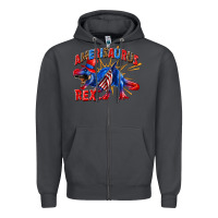 Smoke Amerisaurus rex Zipper Hoodie - texasbilliewilder
