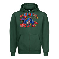 Sports Green Amerisaurus rex Zipper Hoodie - texasbilliewilder