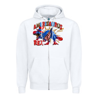 White Amerisaurus rex Zipper Hoodie - texasbilliewilder