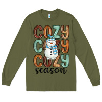 Army Green cozy season snowman Long Sleeve Tee - MaliasSmallBusiness