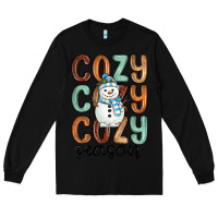 Black cozy season snowman Long Sleeve Tee - MaliasSmallBusiness