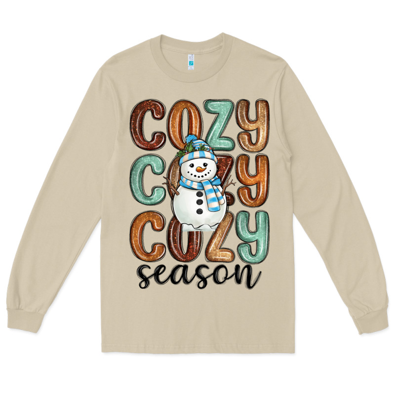 Cozy Season Snowman Long Sleeve Tee by MaliasSmallBusiness | Teevron