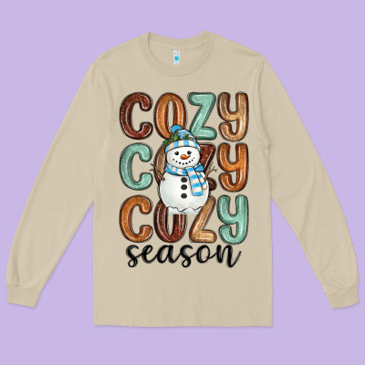 Long Sleeve Tee cozy season snowman