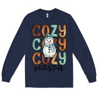 Navy cozy season snowman Long Sleeve Tee - MaliasSmallBusiness