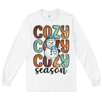 White cozy season snowman Long Sleeve Tee - MaliasSmallBusiness