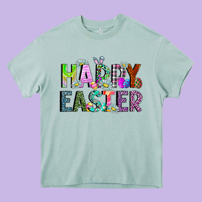 Happy Easter Heavy Core Tee Designed By Cowhidedigitalart
