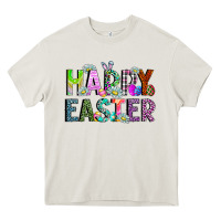 Cream Happy Easter Heavy Core Tee - CowhideDigitalArt