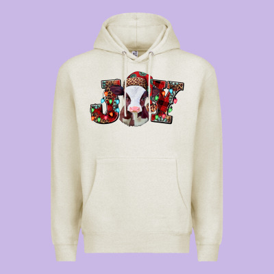 Joy Baby Cow Christmas Premium Hoodie Designed By Jasminsmagicworld