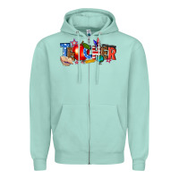 Seafoam American teacher Zipper Hoodie - texasbilliewilder